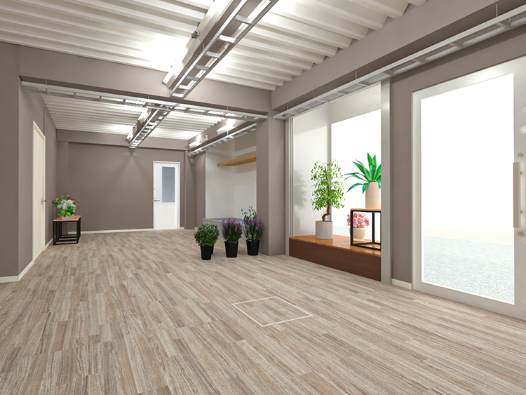 【イメージパース】出入り側の完成イメージ